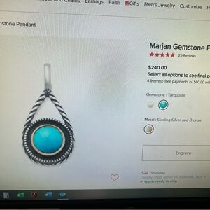 Marjan gemstone pendant James Avery